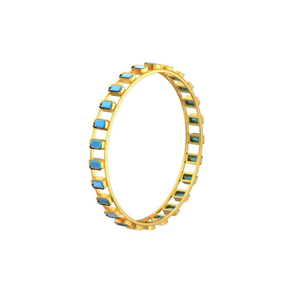 Geometric Rectangle design stone Bangle