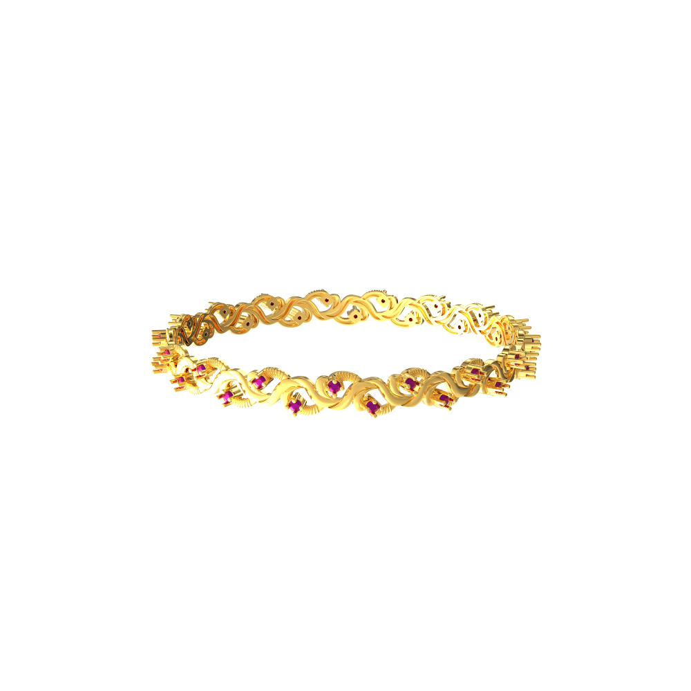 Gold Pattern Curveline Bangles