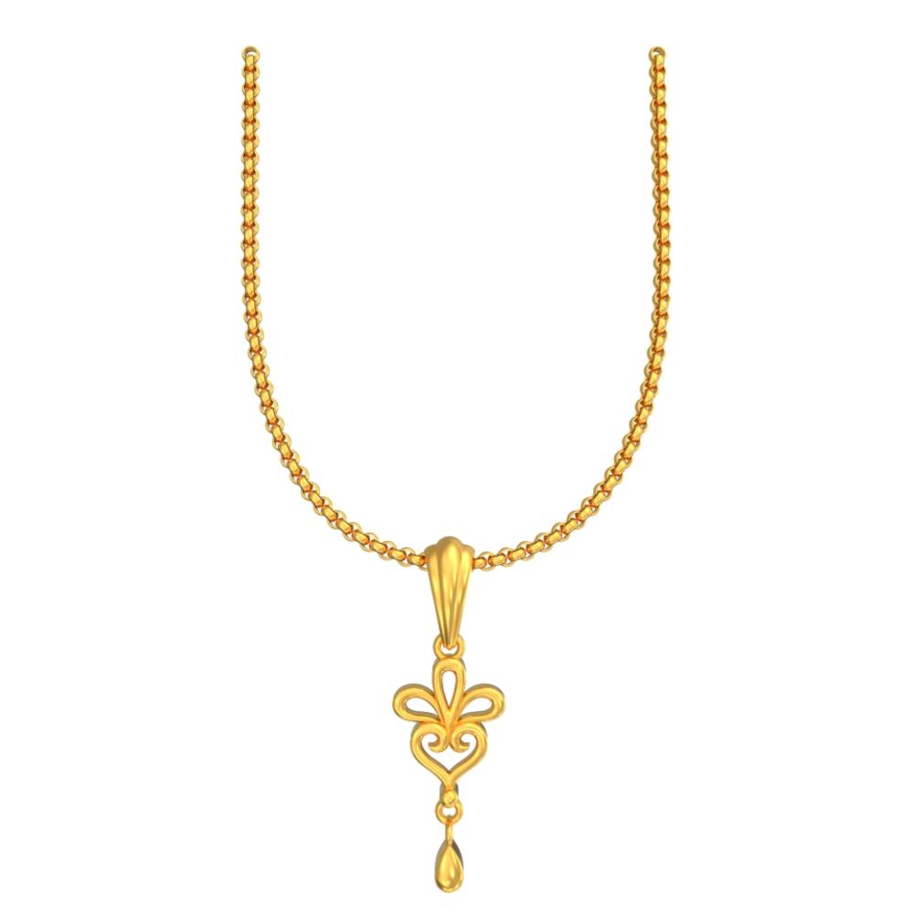 Gold Pear Drop Pendant For Women