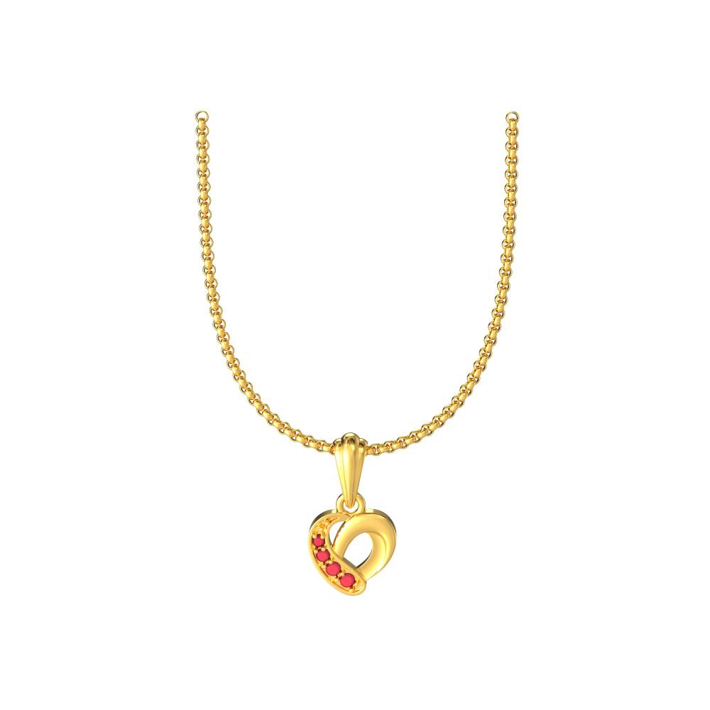 Gold Symbol Heart Stone Pendant