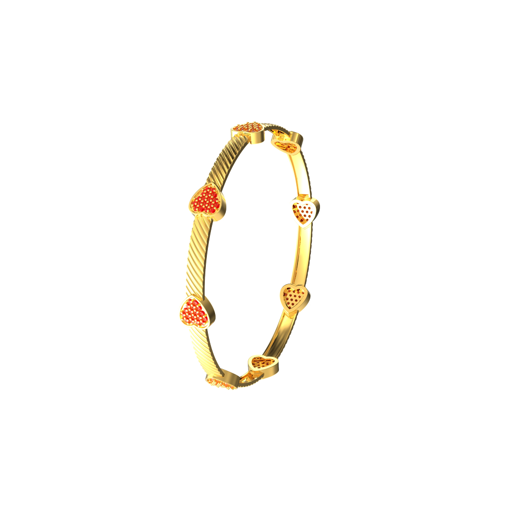 Heart Shape Gold Bangle