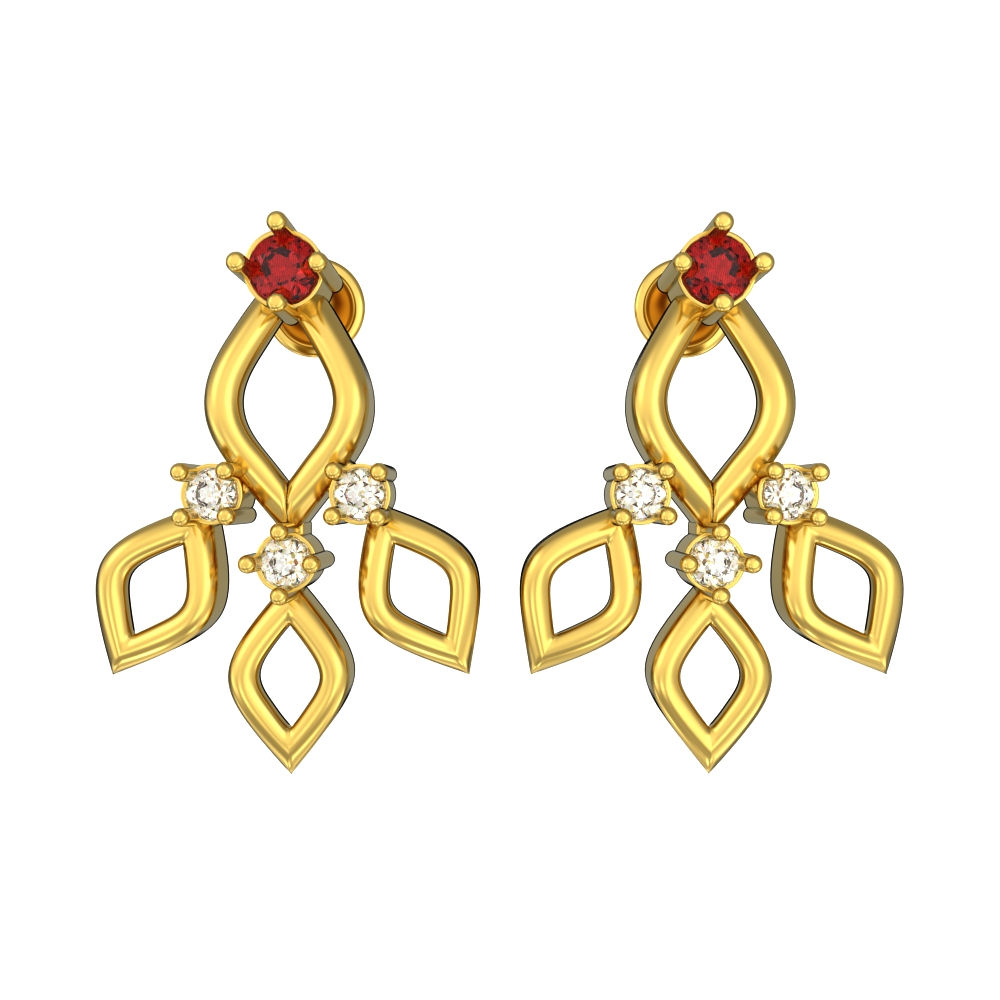 Lustrous Curve Gold Earrings