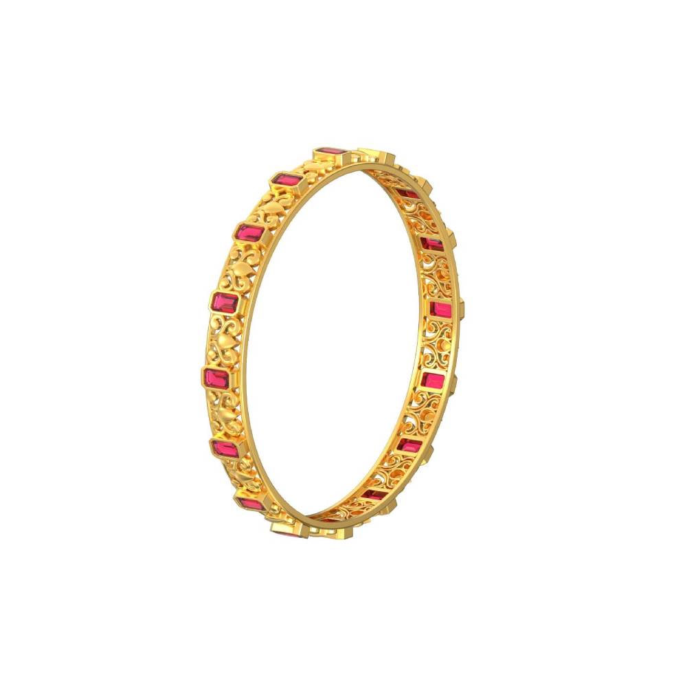 Pattern Curve Line Gold Bangle