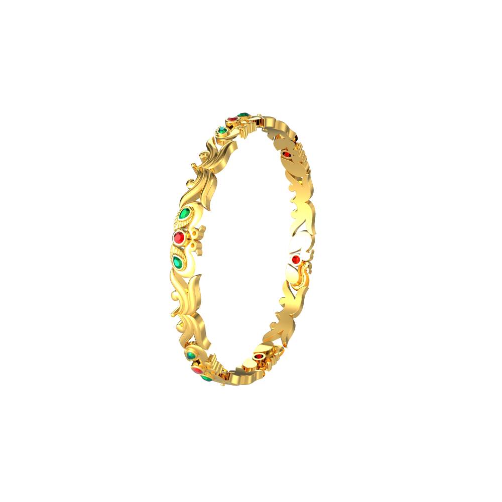 Peacock Gold Stone Bangle