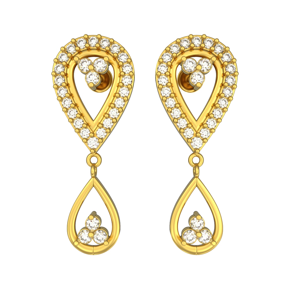 Pear Drop Gold Earrings