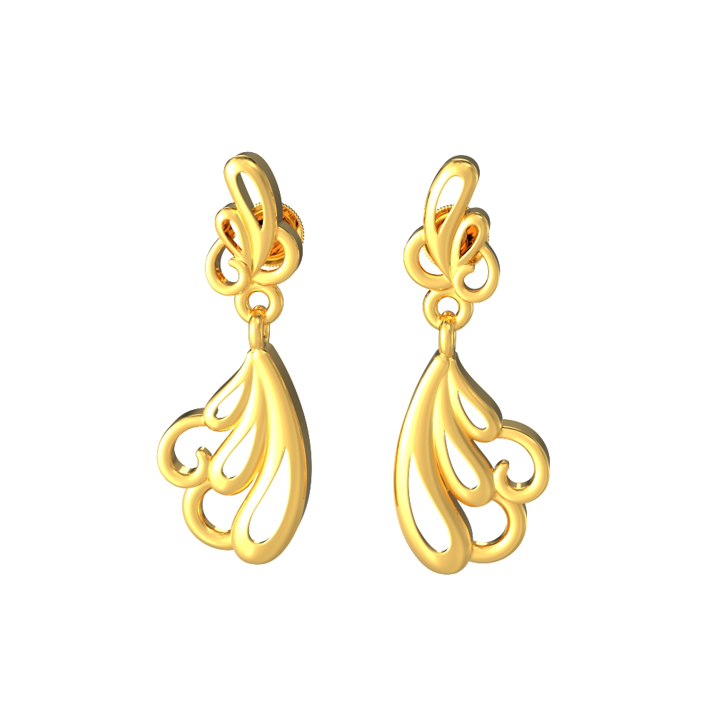 Simple Curve 22k Gold Earring