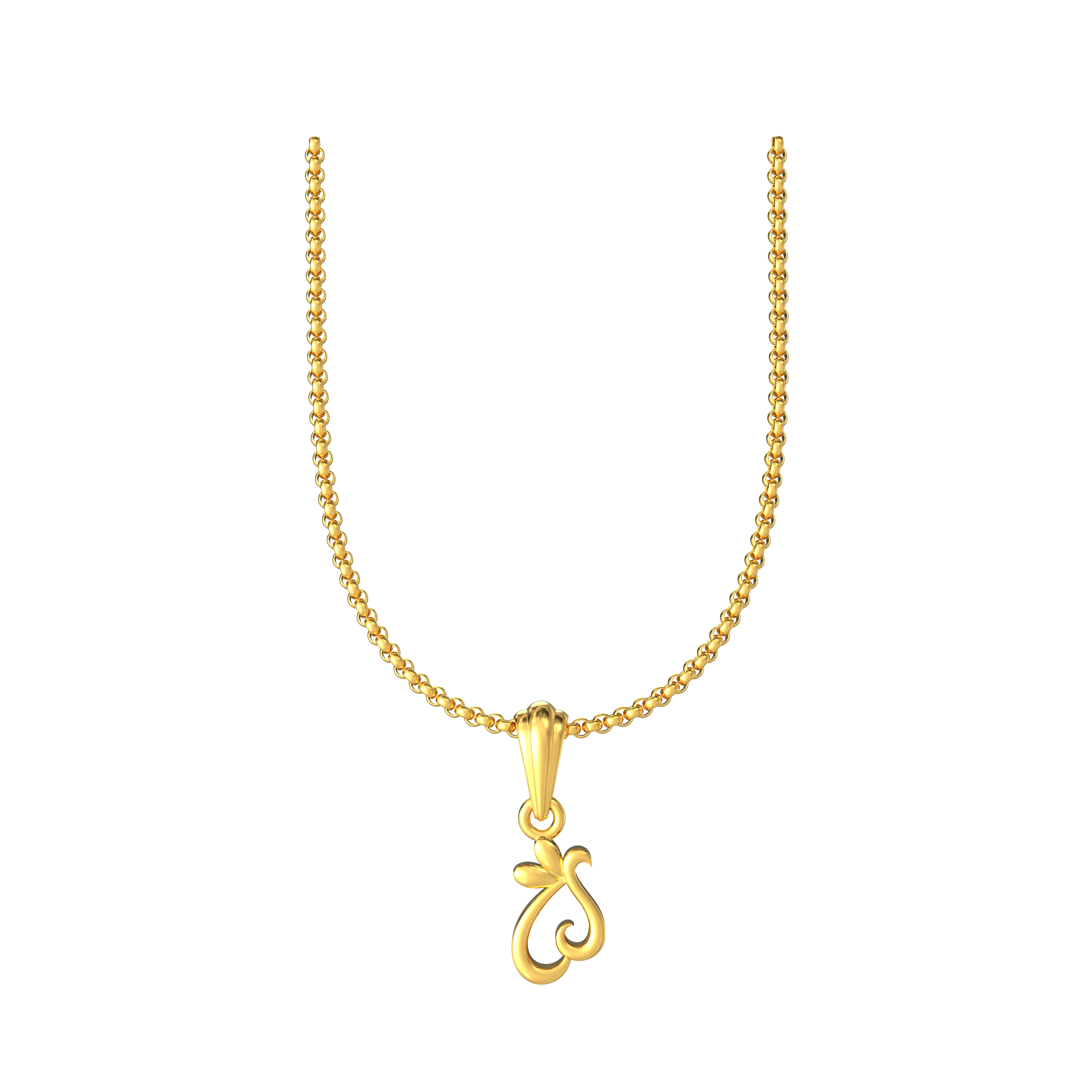 Simple Curveline Gold Pendant