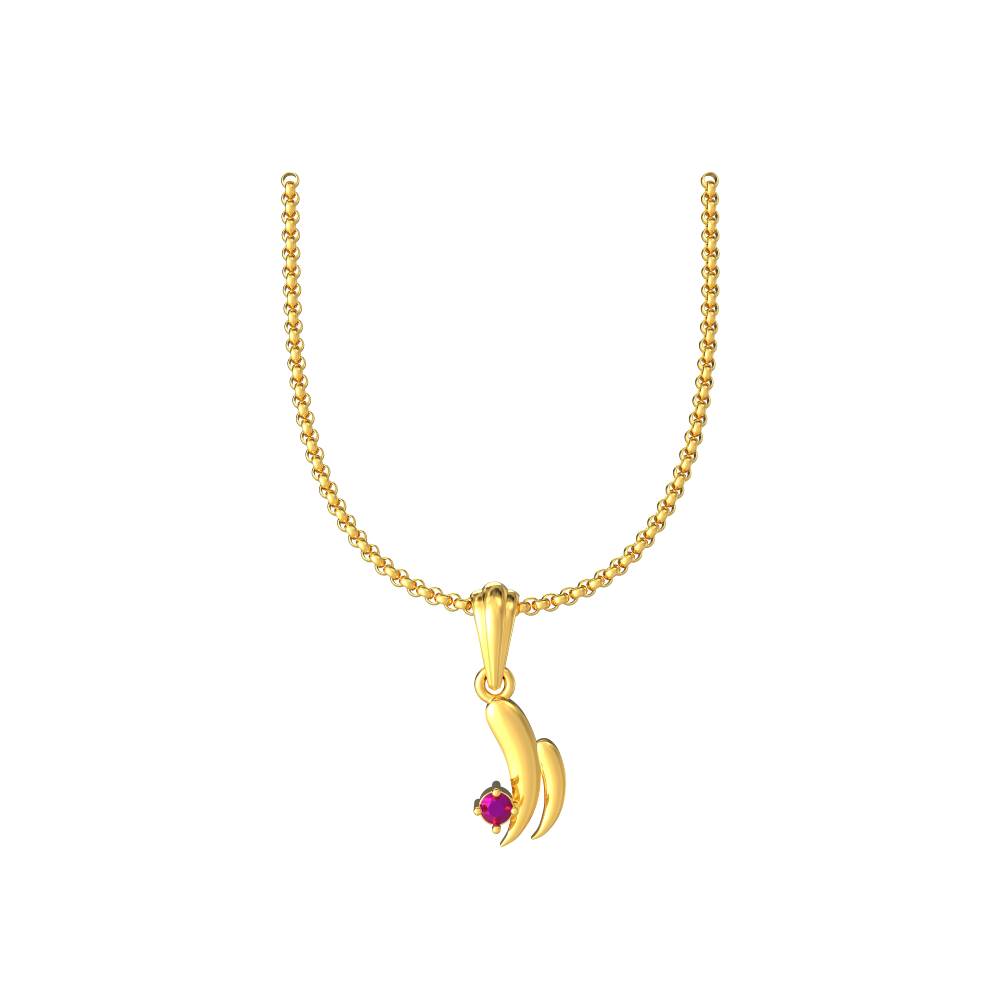 Simple Stone Pendant Designs In Gold