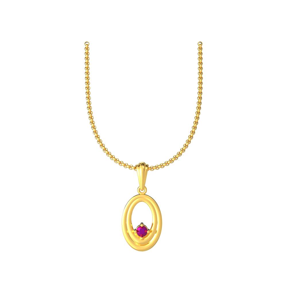 Single Stone Pendant Oval Shape