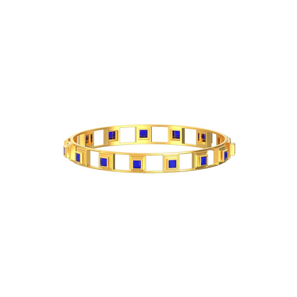 Square Stone Bangle Gold