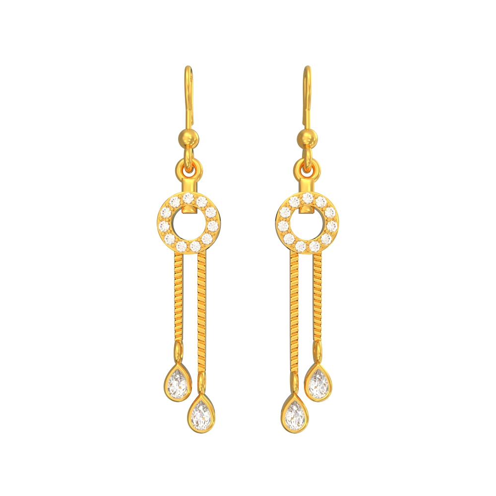 Sterling Stone Stud Gold Earring