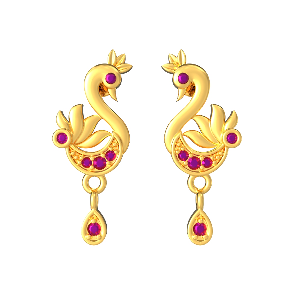 Trending Peacock Model Gold Earrings