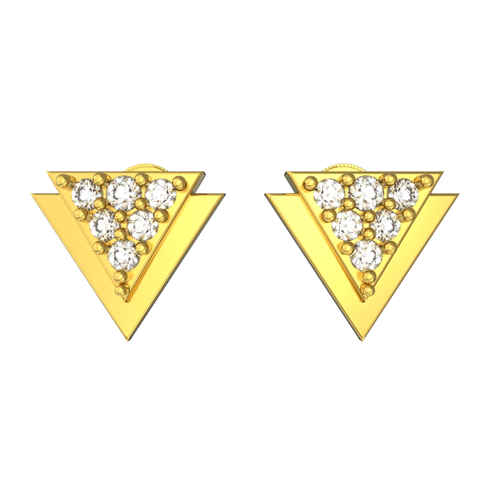 Tricon Round Diamond Studs