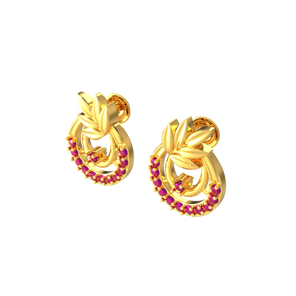 Unique Leaf Design Studs
