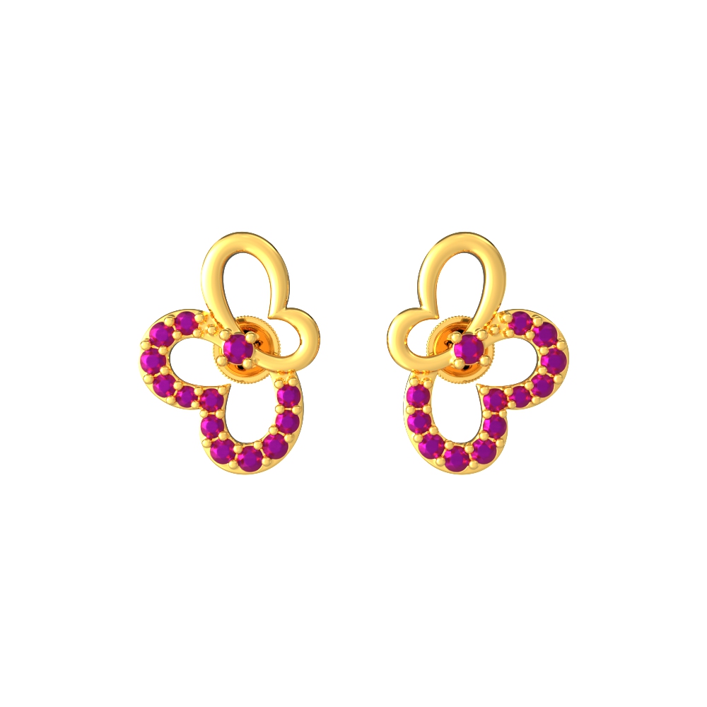 Wing Sparkle Butterfly Stud Gold