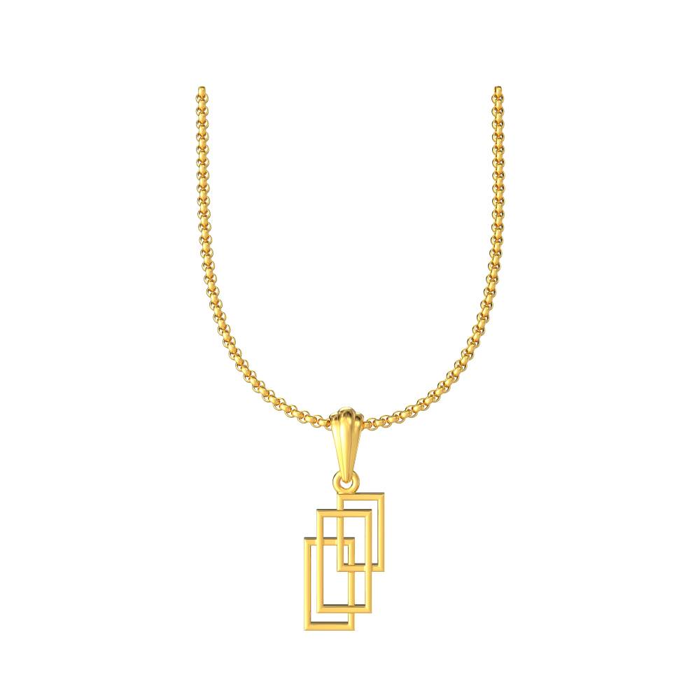 Geometric Simple Gold Pendant