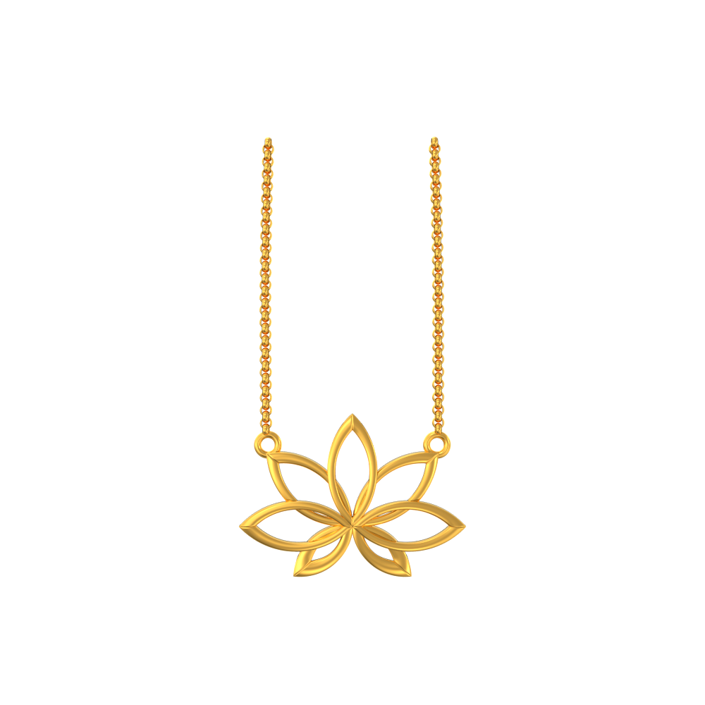 22k Beautiful Lotus Gold Pendant