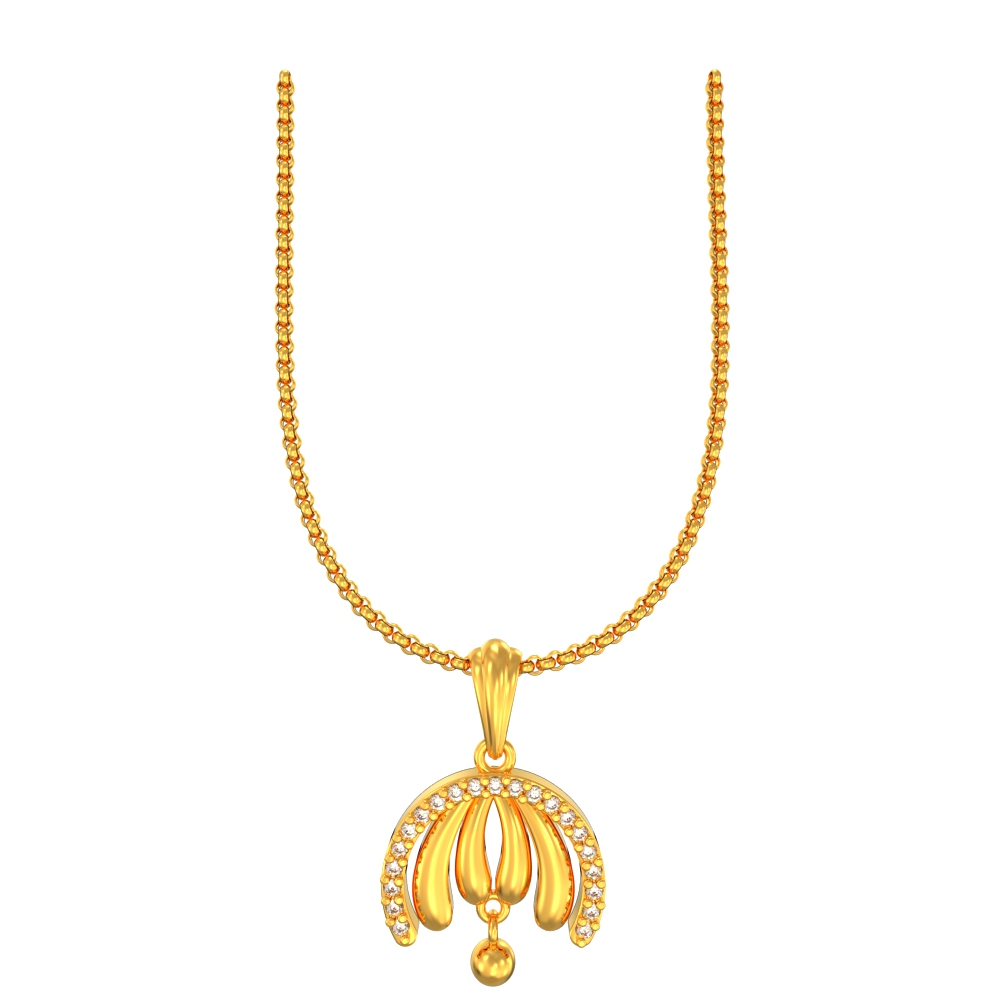 22k Captivating Gold With Stone Pendant