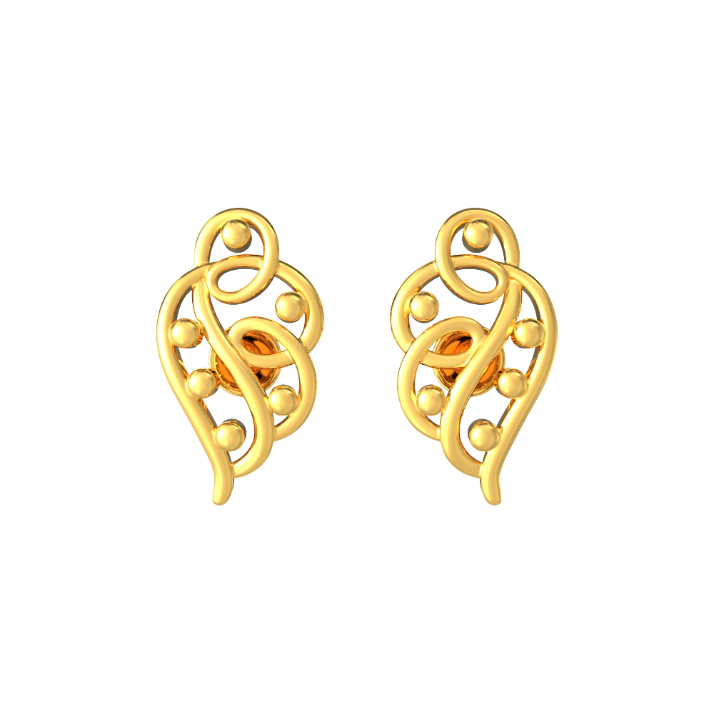 22k Curve Simple Stud Gold Earring