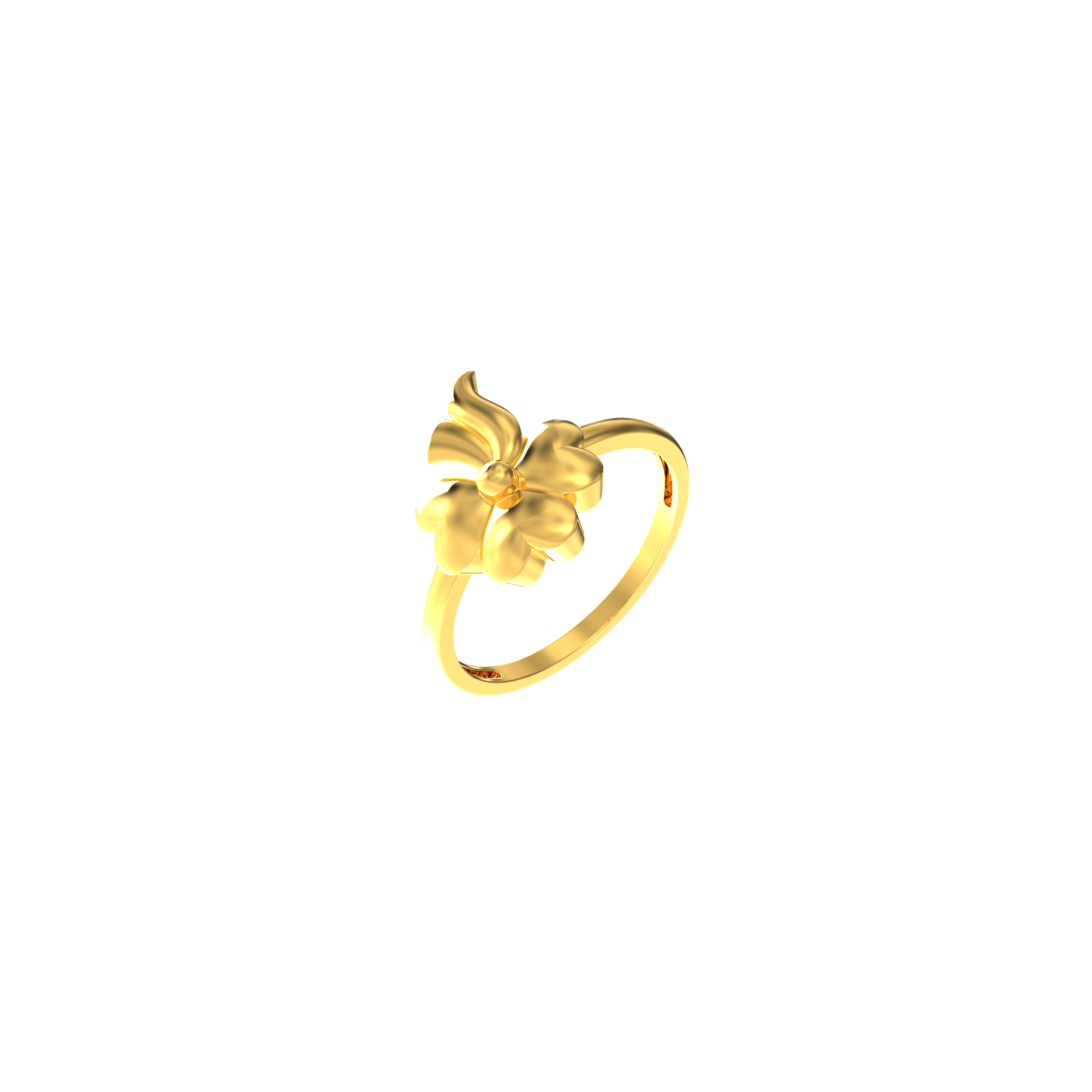 22k Flower Design Simple Gold Ring