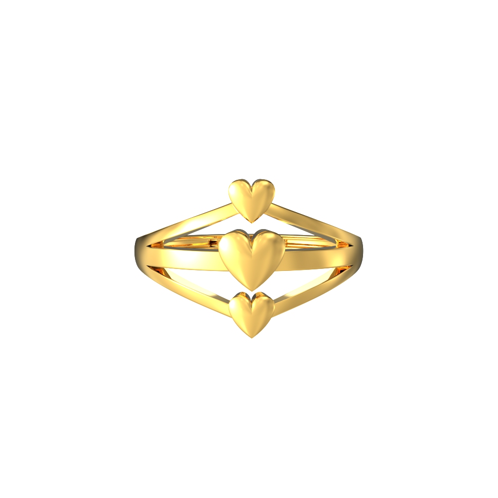 22k Heart Symbol Cute Gold Ring