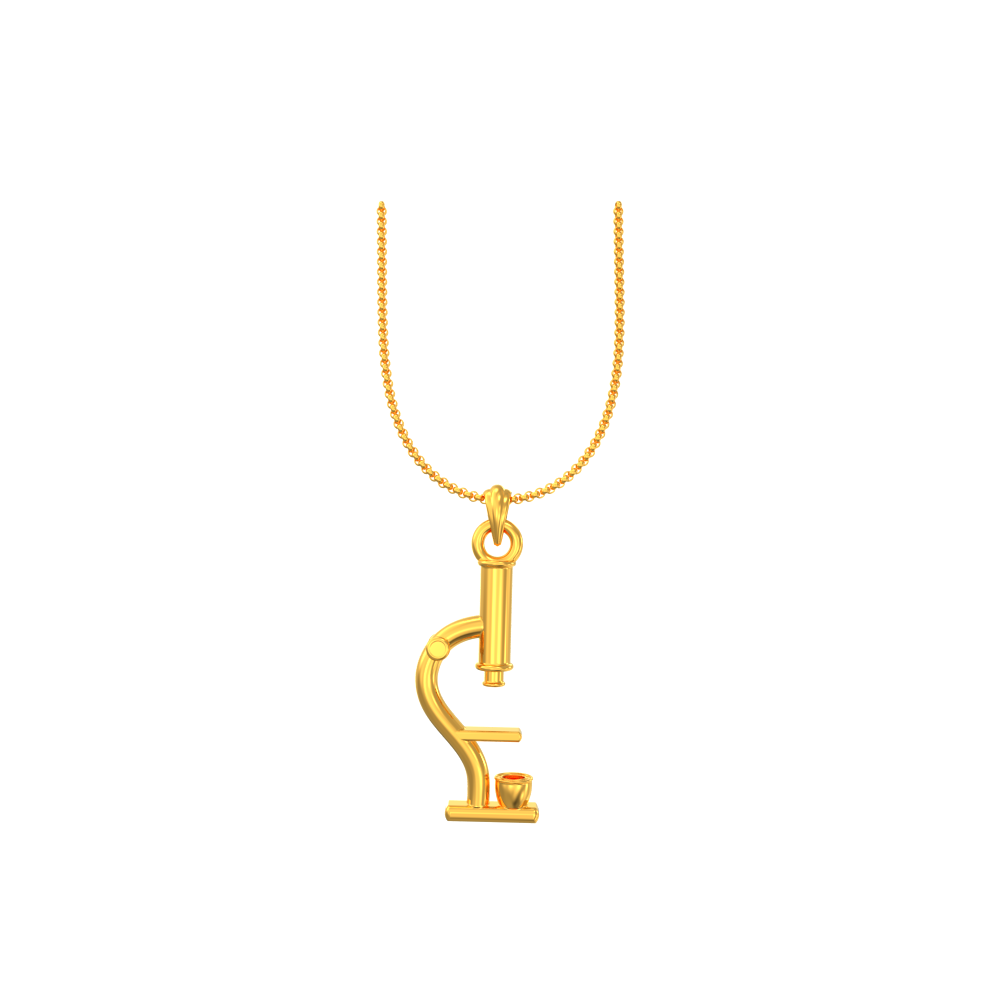 22k Microscope Design Gold Pendant