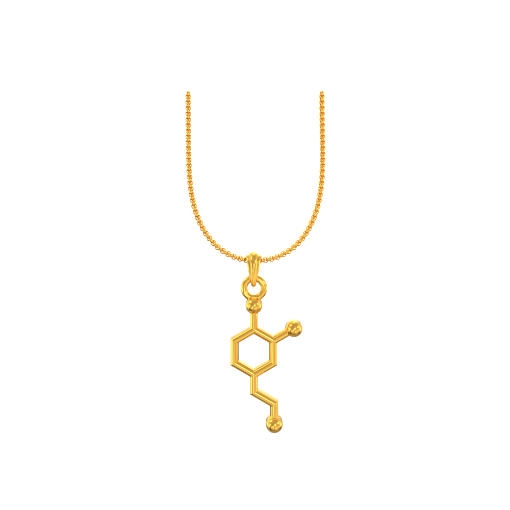 22k Simple Chemical Shape Gold Pendant