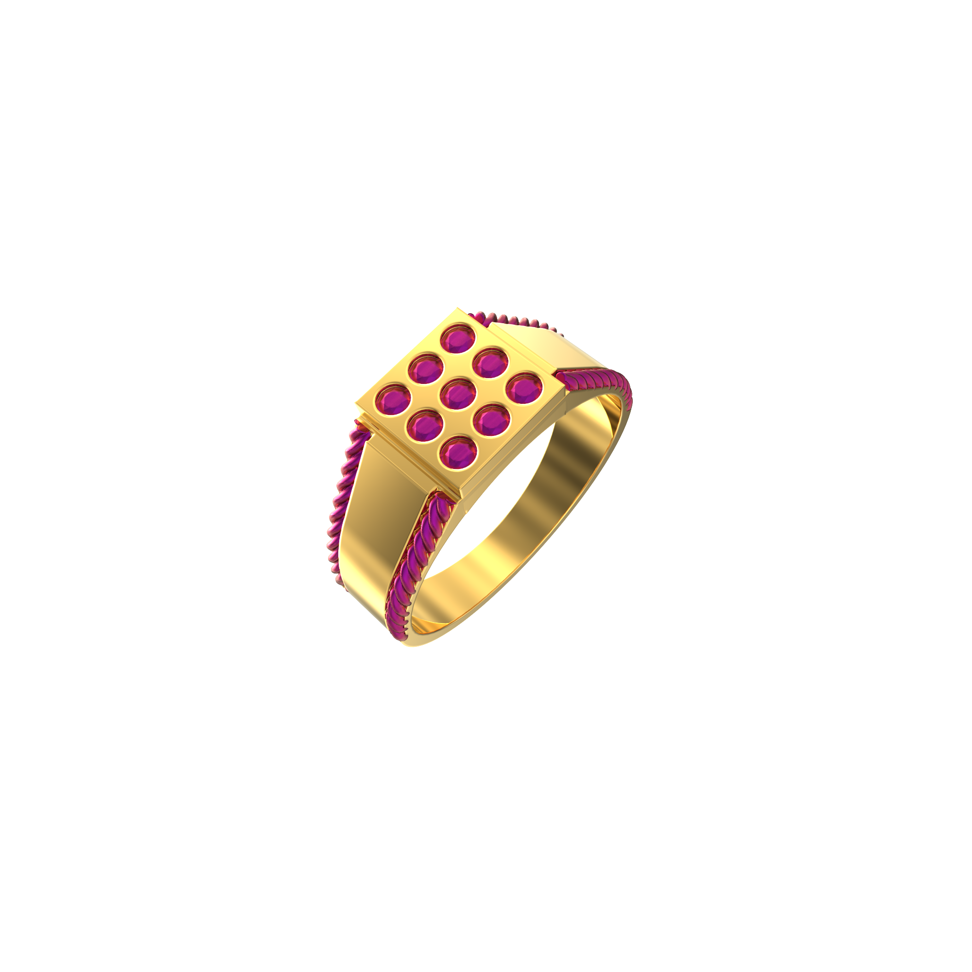 22k Square Shape Men's Ring
