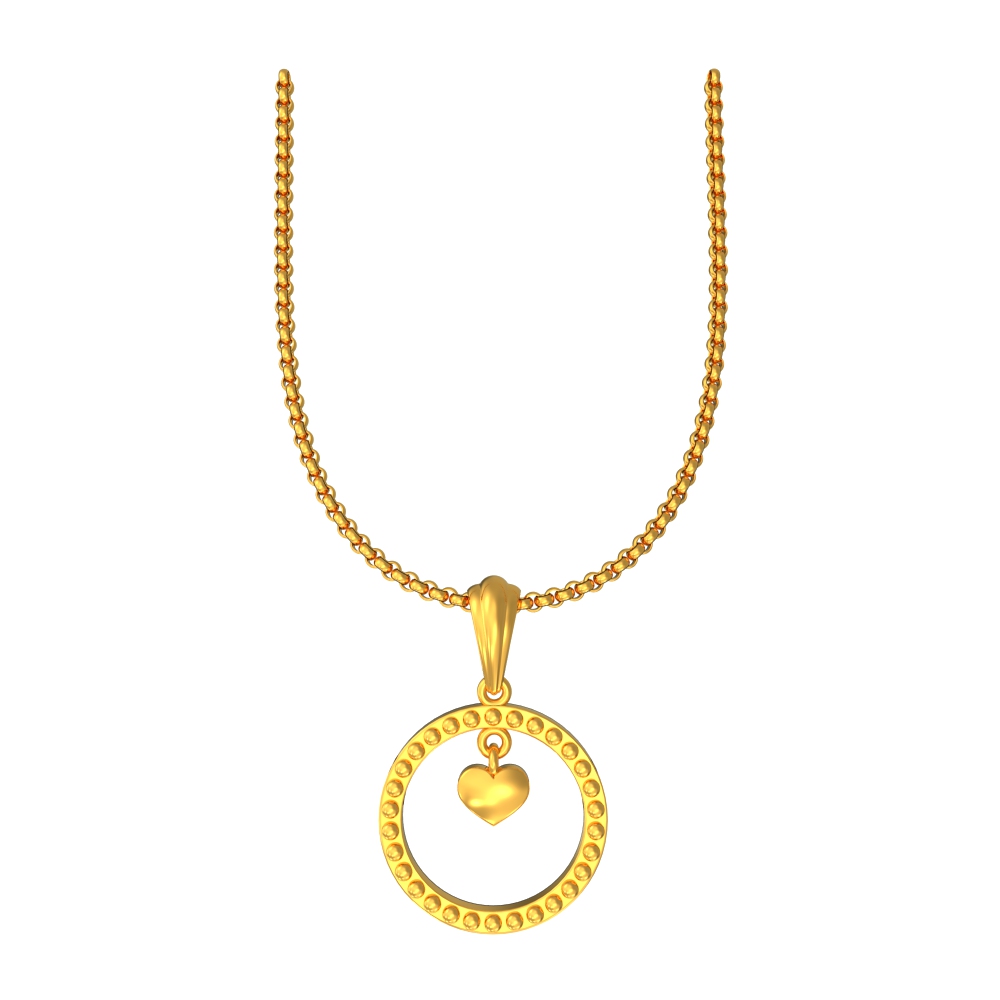 22k Tiny Hear Shape Drop Gold Pendant