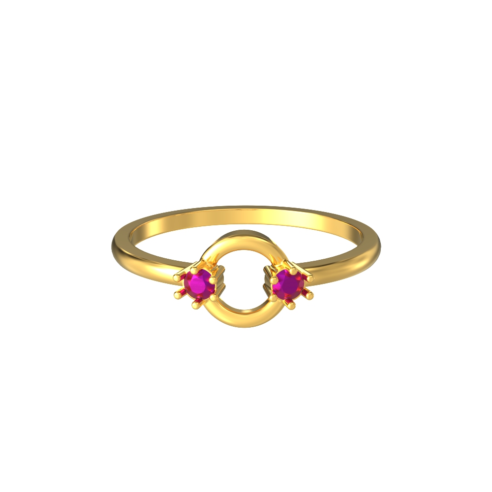 916 Gold Round Shape Stylish Ring