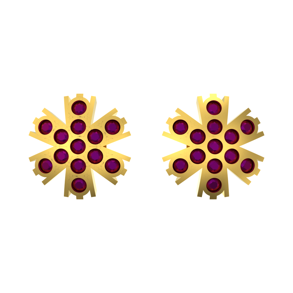 Asterisk Design Gold Studs