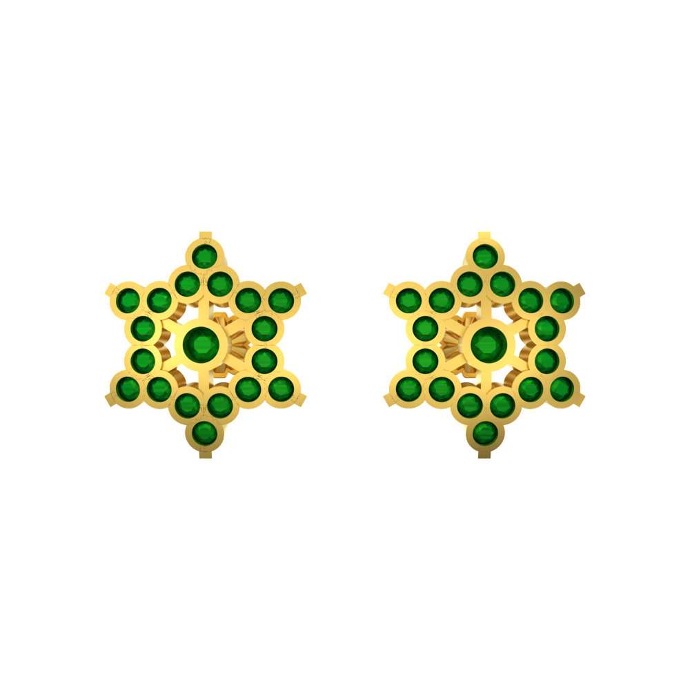 Blooming Star Brooch Gold Studs