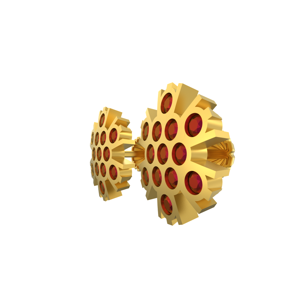 Bloomy Hexa Design Gold Studs Chennai