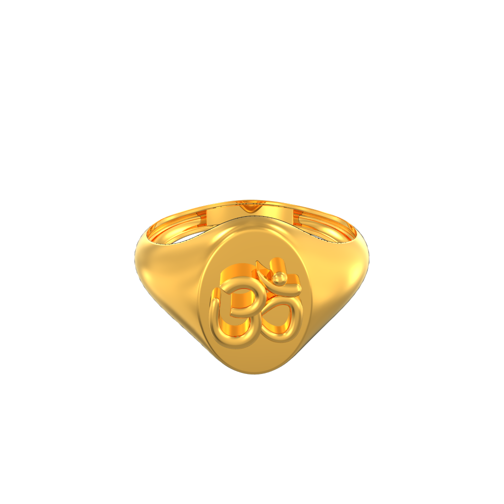 Carving of Om Symbol Men's Ring