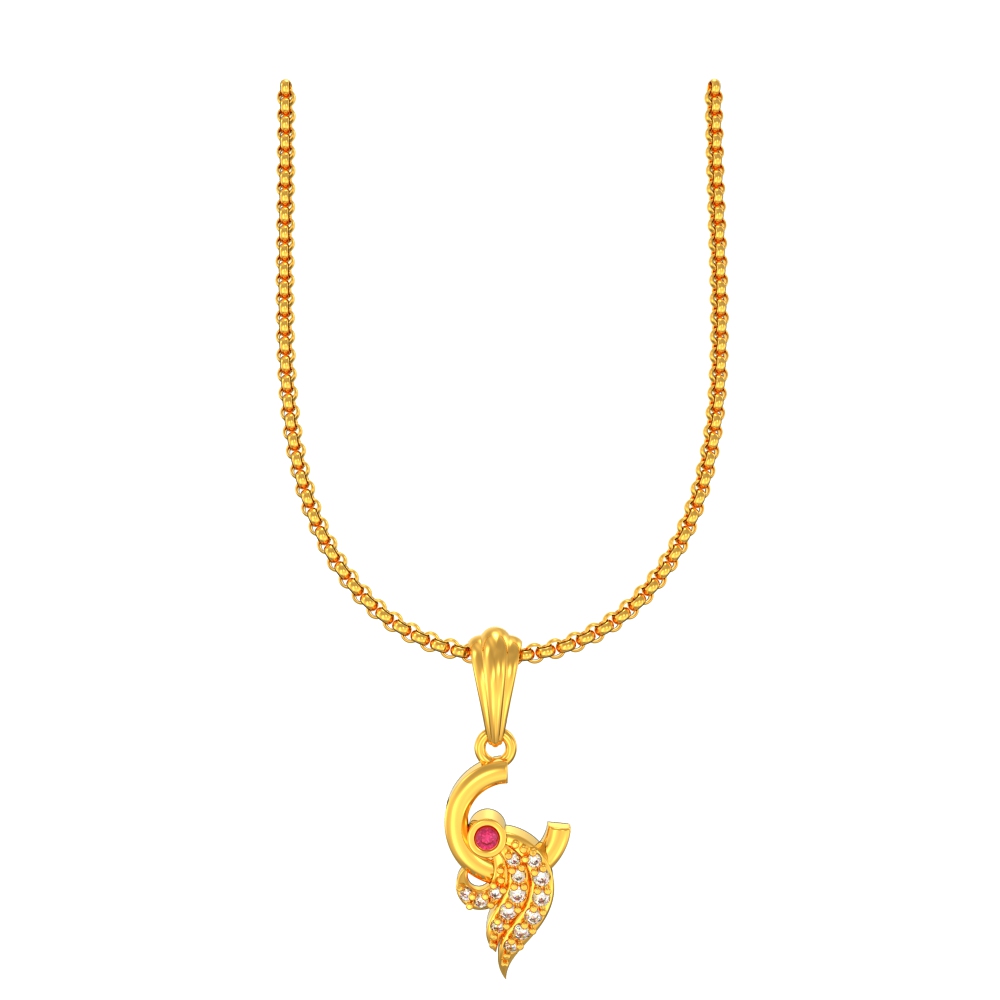 Classic Curvy Gold Pendant