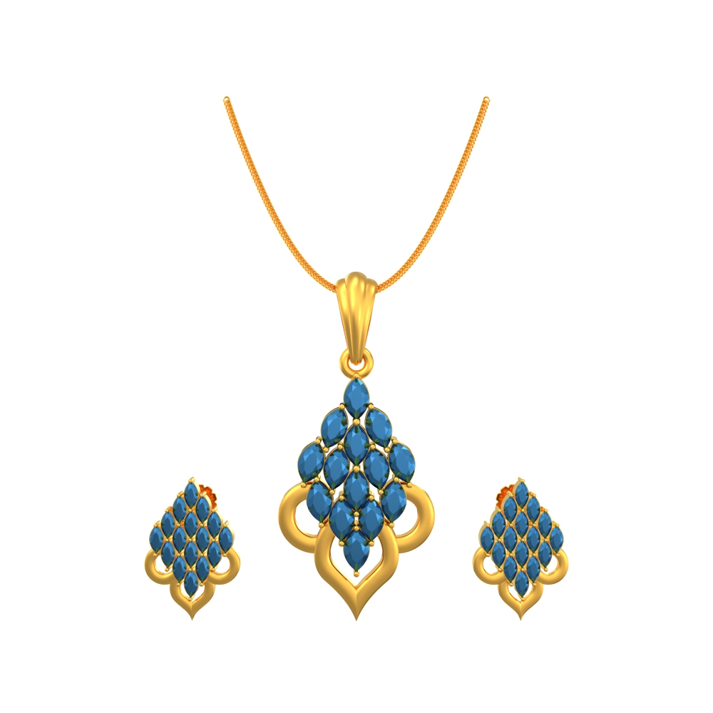 Contemporary-Floral-Pendant-set