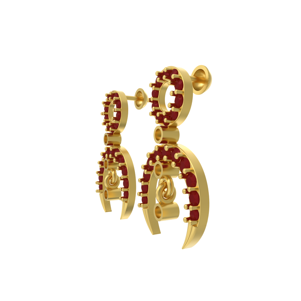 Crunchy Curvy Design Gold Earring Chennai