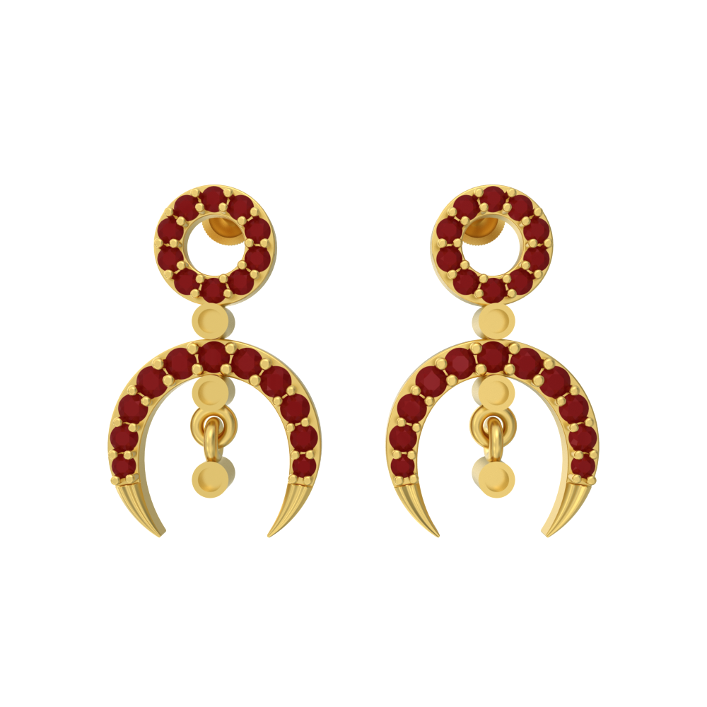 Crunchy Curvy Design Gold Earring
