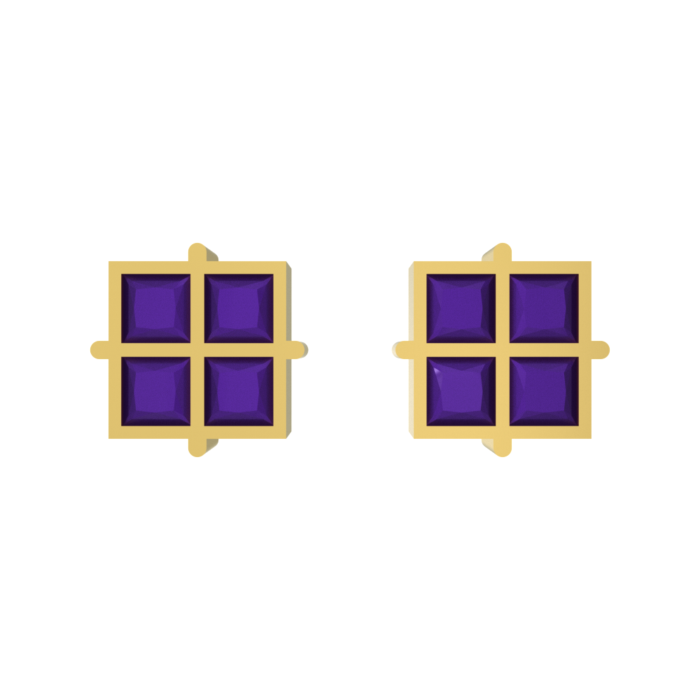 Custom Window design Gold Studs