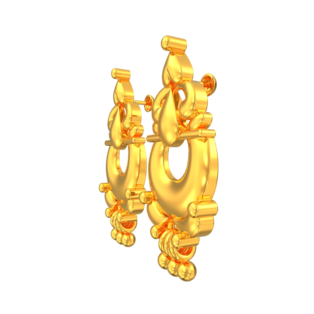 Customized Curve Gold Earrings Chennai