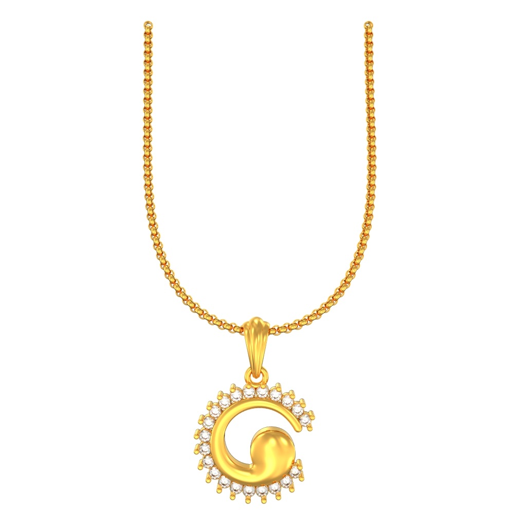 Cute Curvy Cloud Gold Pendant