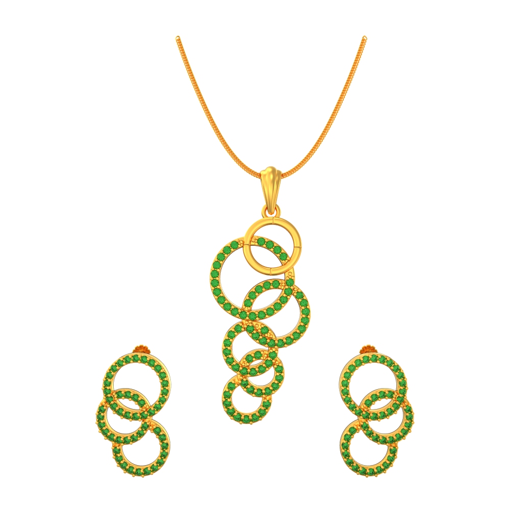 Designer-circles-Pendant-set