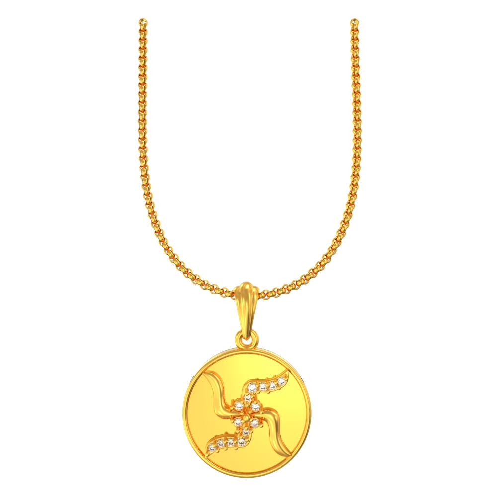 Devotional Swastik Gold Pendant