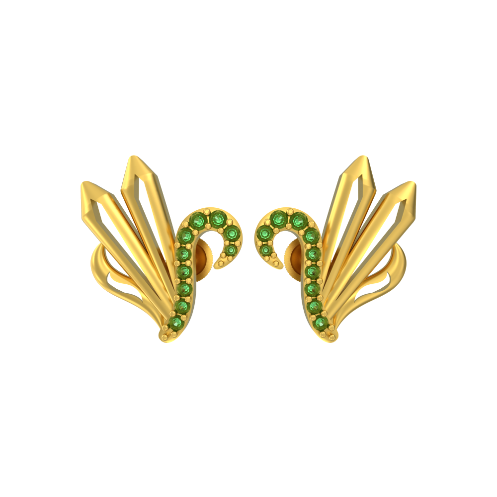 Elegant Curve Gold Earring