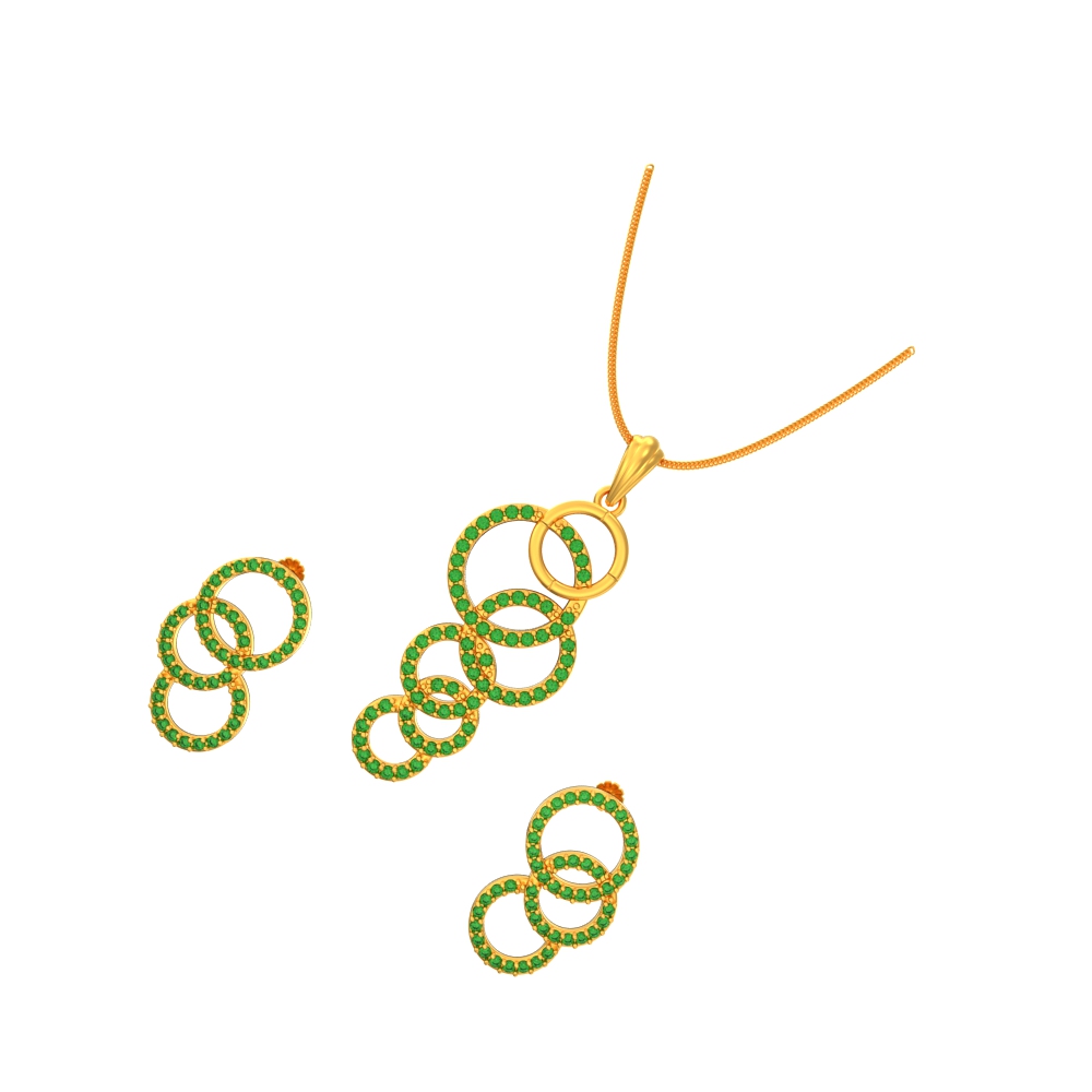 Elegant-Designer-circles-Pendant-set