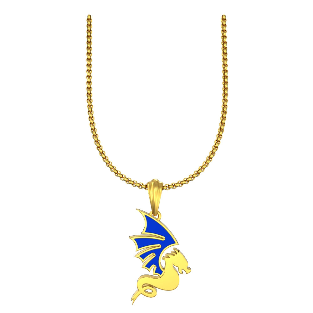 Enamel Gold Pendant