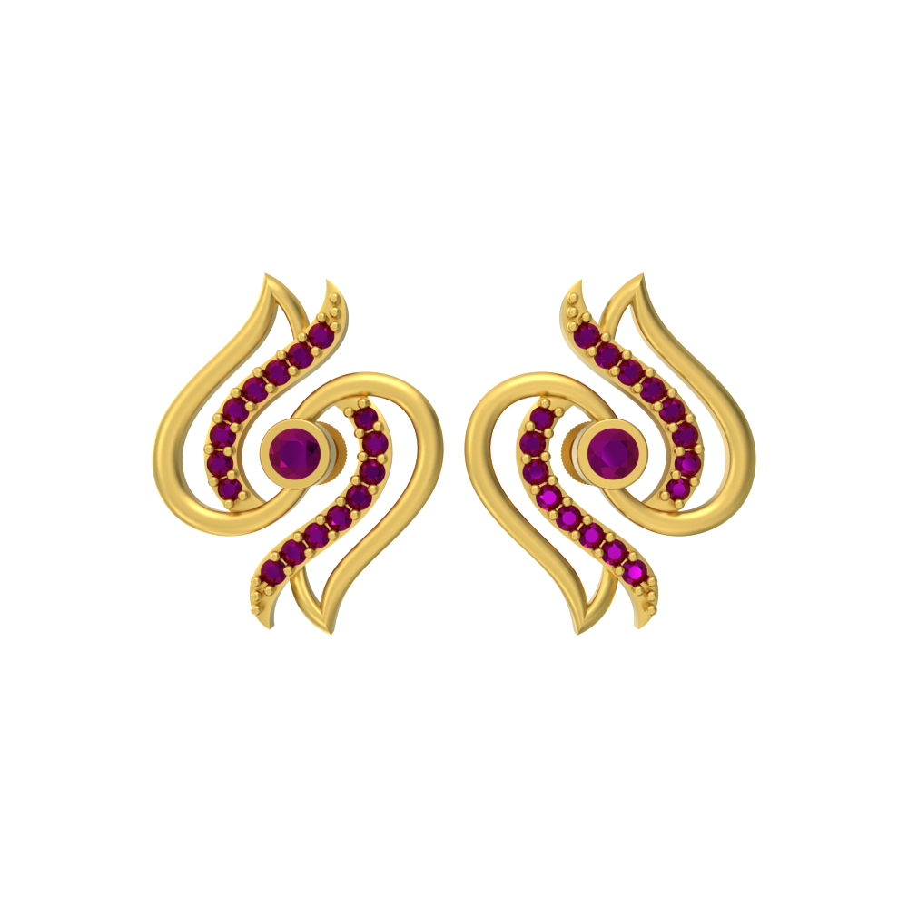 Enticing-Curves-Gold-Earrings