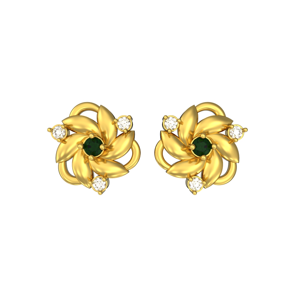 Enticing-Flower-Gold-Earrings