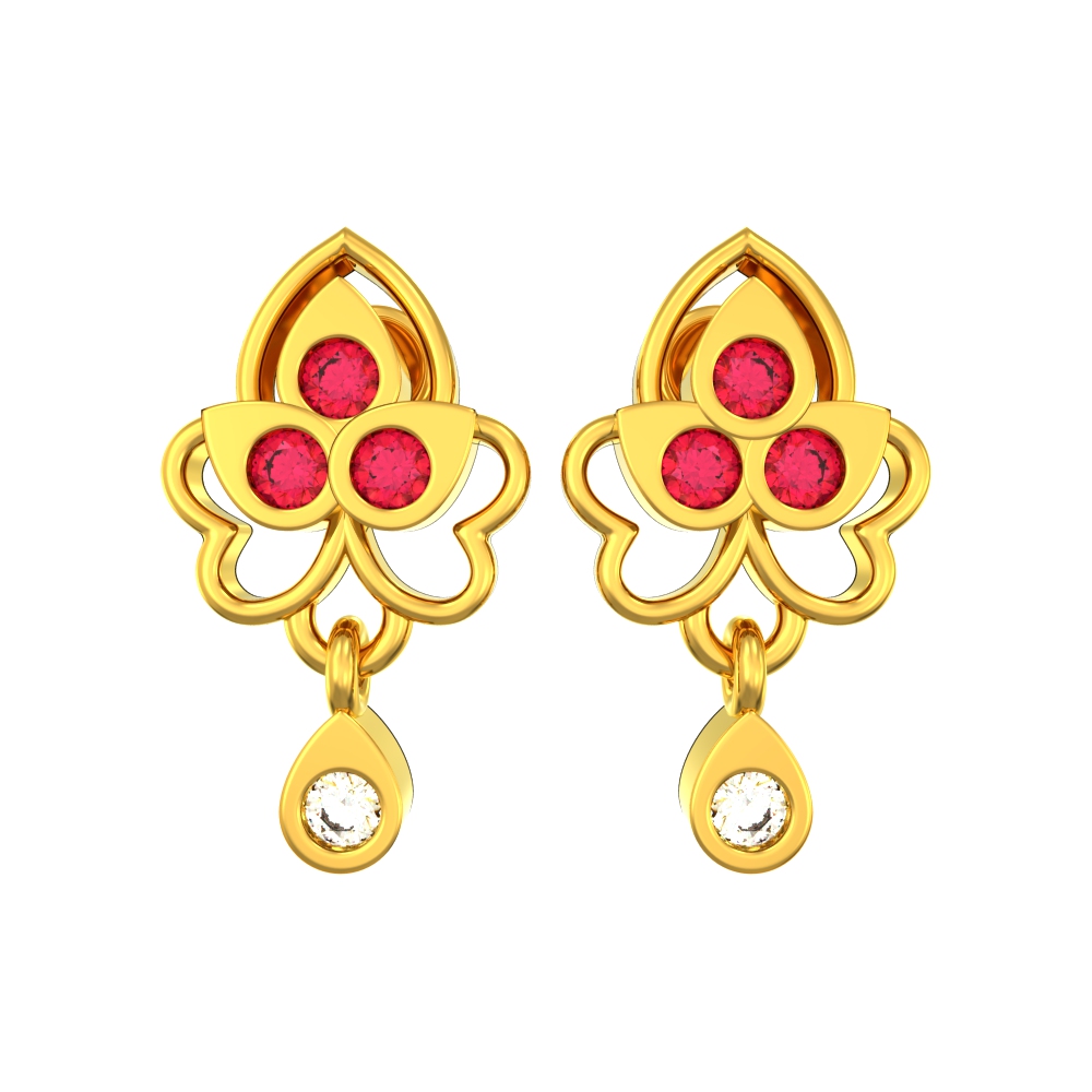Ethereal-Floral-Design-Gold-Stone-Stud