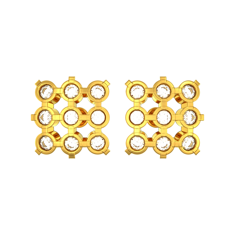 Everyday Sparkle Nine Stone Square Studs